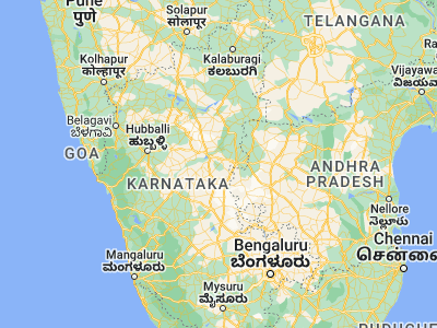 Map showing location of Sandūr (15.1, 76.55)