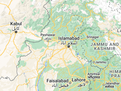 Map showing location of Sanjwāl (33.76083, 72.43361)