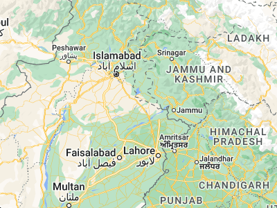 Map showing location of Sarāi Ālamgīr (32.90122, 73.75591)