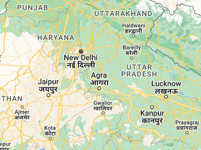 Map showing location of Sāsni (27.7038, 78.08228)