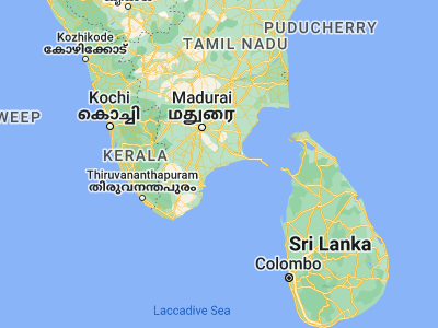 Map showing location of Sāyalkudi (9.18333, 78.45)