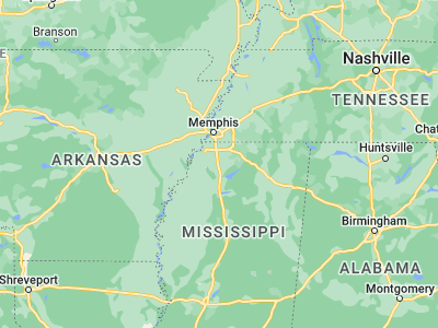 Map showing location of Senatobia (34.6176, -89.9687)