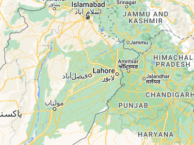 Map showing location of Shahkot (31.5709, 73.48531)