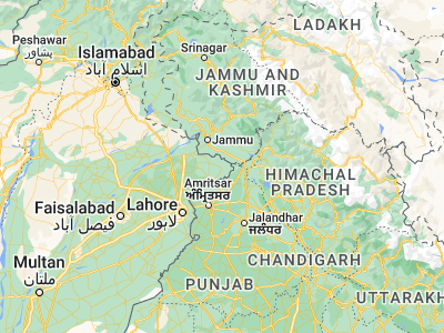 Map showing location of Shakargarr (32.26232, 75.16682)