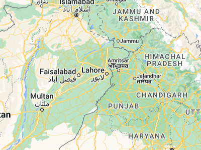 Map showing location of Sharqpur (31.46333, 74.1)