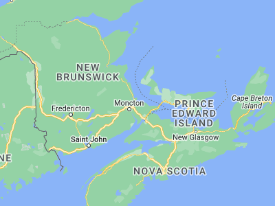 Map showing location of Shediac (46.21981, -64.54107)