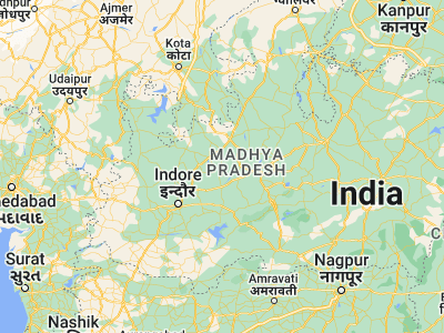 Map showing location of Shujālpur (23.40659, 76.70951)