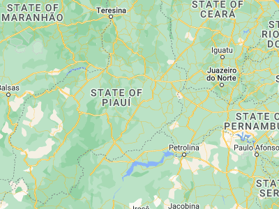 Map showing location of Simplício Mendes (-7.85389, -41.91028)