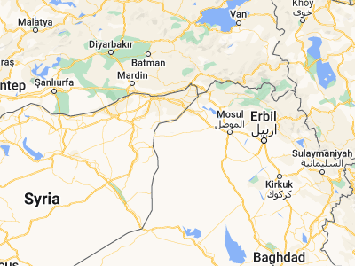 Map showing location of Sinjār (36.3209, 41.87656)