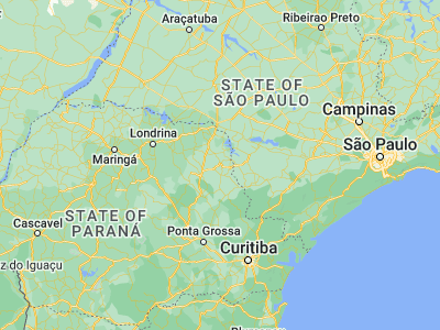 Map showing location of Siqueira Campos (-23.68889, -49.83389)