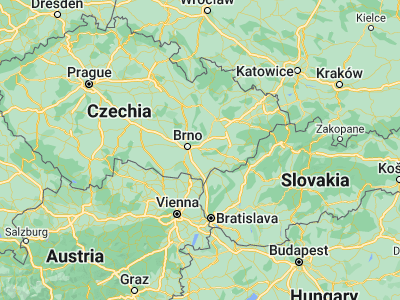 Map showing location of Slavkov u Brna (49.15325, 16.87649)