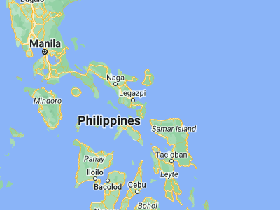 Map showing location of Sorsogon (12.97389, 123.99333)