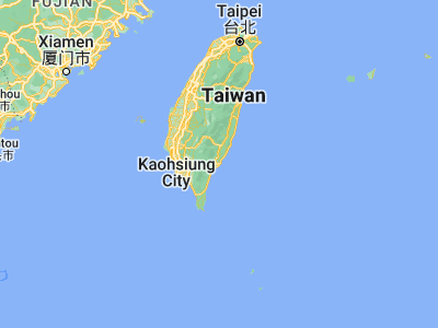 Map showing location of Taitung (22.75991, 121.14457)