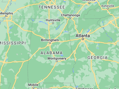 Map showing location of Talladega (33.43594, -86.1058)