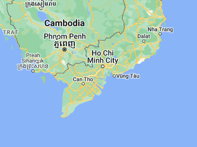 Map showing location of Tân An (10.53333, 106.41667)