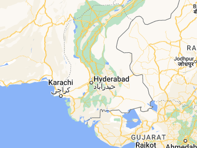 Map showing location of Tando Ādam (25.76374, 68.66098)