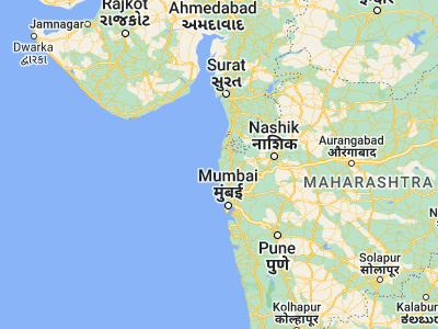 Map showing location of Tārāpur (19.85, 72.7)