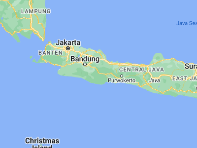 Map showing location of Tasikmalaya (-7.3274, 108.2207)