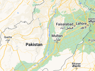 Map showing location of Taunsa (30.70484, 70.65051)