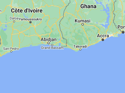 Map showing location of Tiapoum (5.13622, -3.02308)