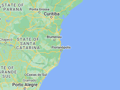 Map showing location of Tijucas (-27.24139, -48.63361)