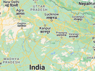 Map showing location of Tindwāri (25.61739, 80.52718)