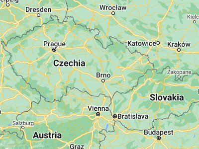 Map showing location of Tišnov (49.34872, 16.42438)