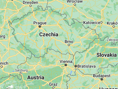 Map showing location of Třebíč (49.21492, 15.88166)