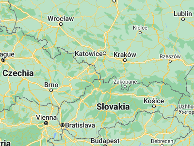 Map showing location of Třinec (49.67763, 18.67078)