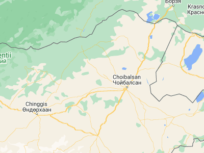 Map showing location of Tsagaan-Owoo (48.4, 113.43333)