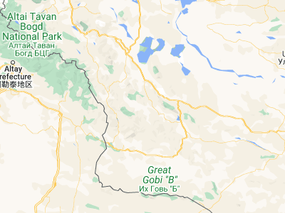 Map showing location of Tsenher (46.91667, 92.11667)