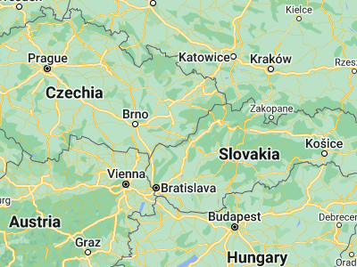 Map showing location of Uherský Brod (49.02513, 17.64715)