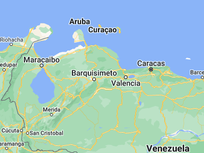 Map showing location of Urachiche (10.15917, -69.01111)