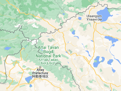 Map showing location of Uujim (48.9, 89.61667)