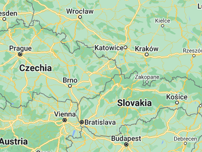 Map showing location of Valašské Meziříčí (49.47181, 17.97113)