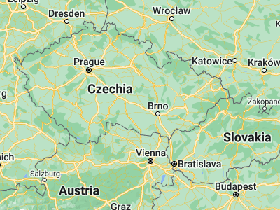 Map showing location of Velké Meziříčí (49.35522, 16.01224)