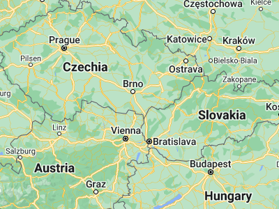 Map showing location of Velké Pavlovice (48.90469, 16.81605)