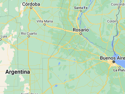 Map showing location of Venado Tuerto (-33.74556, -61.96884)