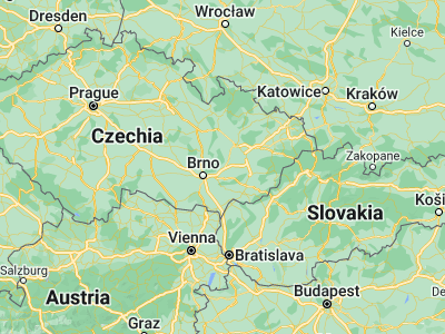 Map showing location of Vyškov (49.27747, 16.99897)