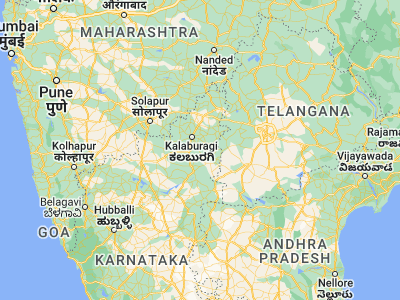 Map showing location of Wādi (17.06667, 76.98333)