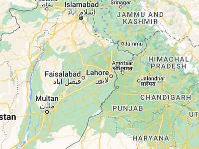 Map showing location of Warburton (31.55, 73.83333)