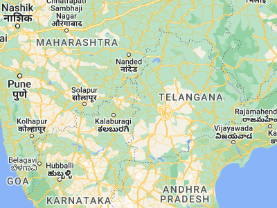 Map showing location of Zahirābād (17.68333, 77.61667)