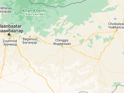 Map showing location of Zezen Khana (47.31944, 110.65556)