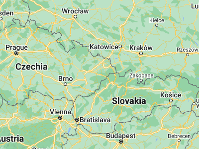 Map showing location of Zubří (49.46603, 18.09249)